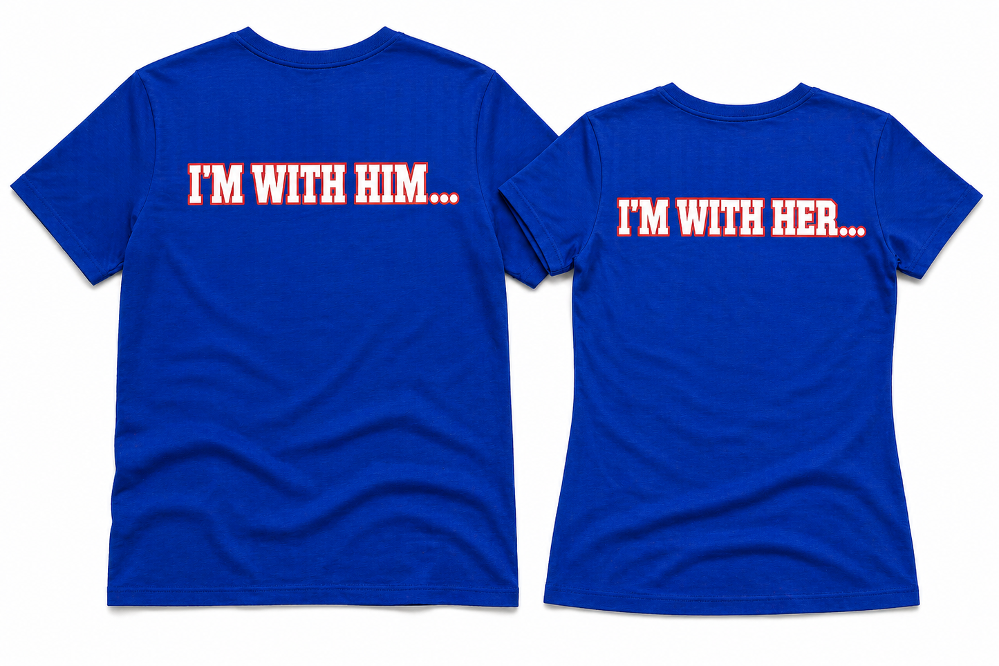 Chicago Cubs Baseball Couples Shirt Set – “Only Because He/She Loves The Cubs” Matching Tees