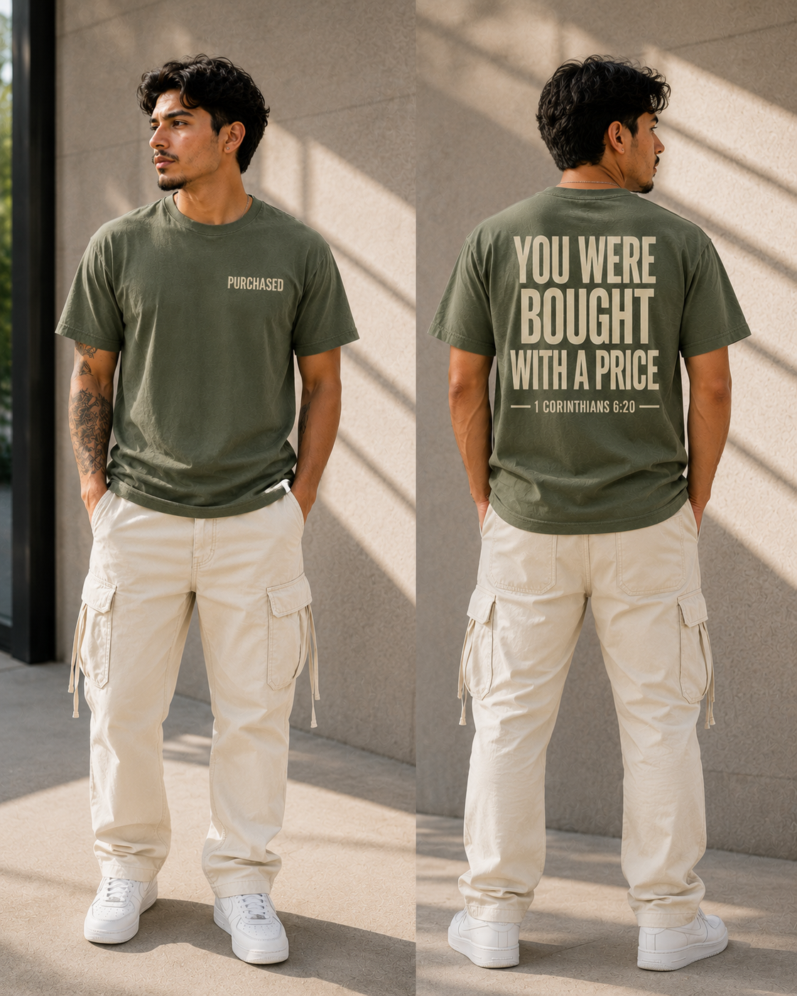 Purchased Tee – Christian Streetwear T-Shirt (1 Corinthians 6:20)